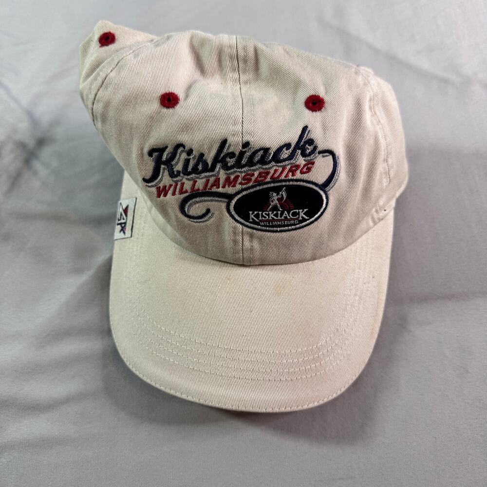 Ahead Extreme Fit Kiskiack Williamsburg VA Golf Hat Adjustable Beige Cap